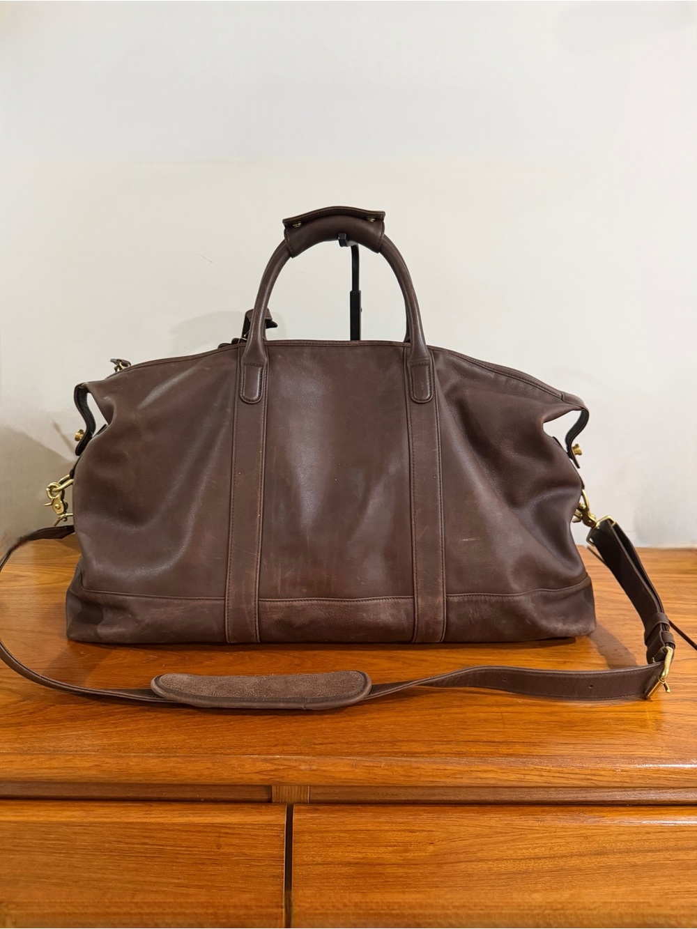 Vintage Coach Brown Leather Large Travel Weekender Duffle Bag Style 0502 - Picture 4 of 16